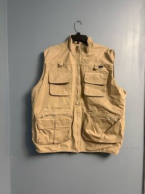 Men's Khaki Multi-Pocket Utility Vest